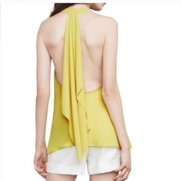BCBG, “Jazzie” Draped Halter Top, Size XXS (fits a size larger), Dark Lime, NWT - Picture 4 of 5